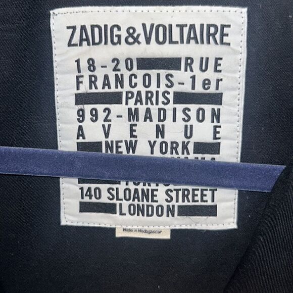 Zadig and Voltaire Kayak Mili Skull Black Jacket Sz US6, FR38 EUC - Picture 8 of 13